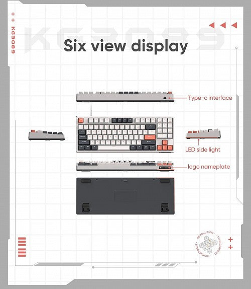 Thunderobot KG3089 Wired Mechanical Keyboard Red switch White Thunderobot KG3089 Wired Mechanical Keyboard Red switch White